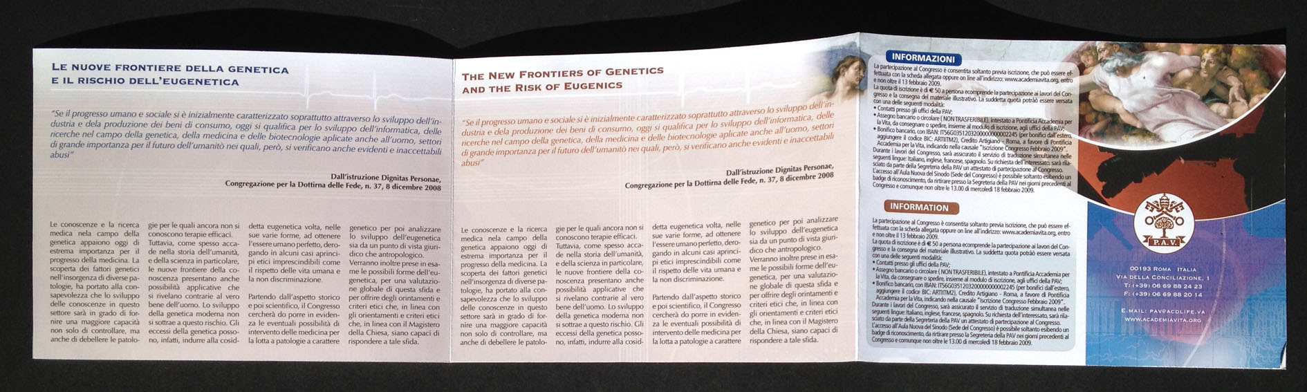 Pontificia Academia Pro Vita-programma aperto