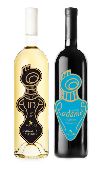 Bottle of red wine and white wine