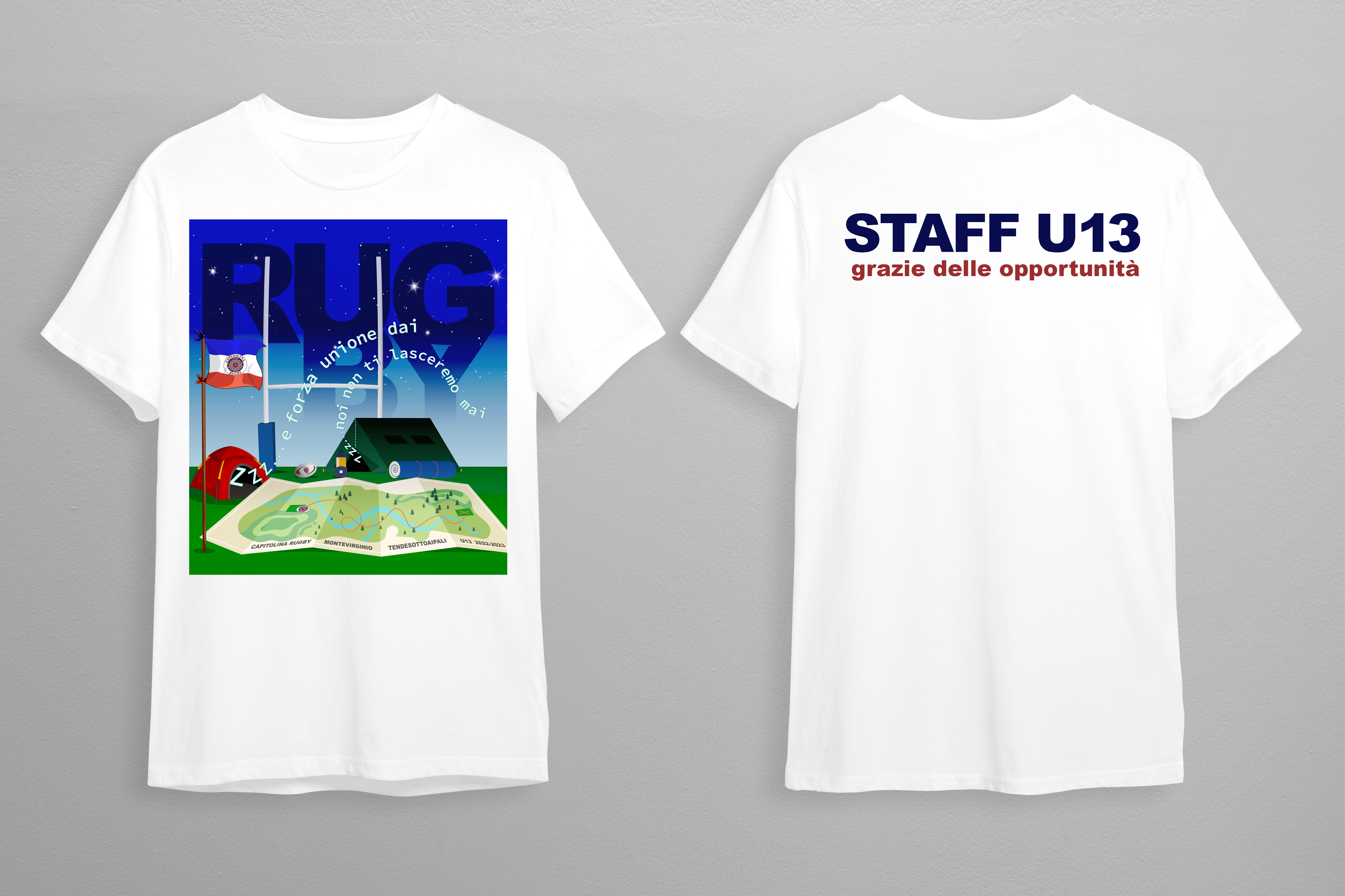 White t-shirts with copy space on gray background